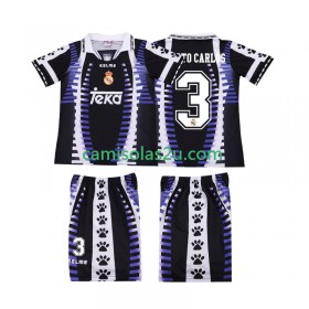 Camisolas de futebol Real Madrid ROBERTO CARLOS 3 Retro Criança Equipamento 3ª 1997 1998 Manga Curta